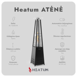Dujinis šildytuvas Heatum Piramidė Atėnė Juoda