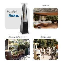 Dujinis šildytuvas Heatum Piramidė Atėnė Juoda